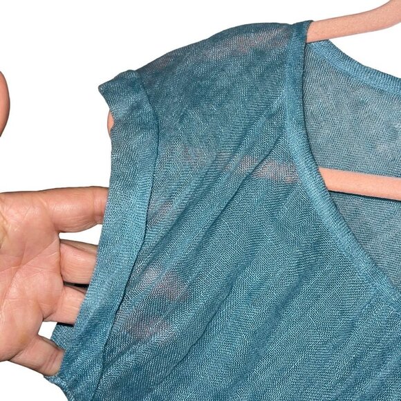 Eileen Fisher Womens Blouse Top Size XS Blue Scoop Neck Casual Pure Linen - Picture 5 of 9